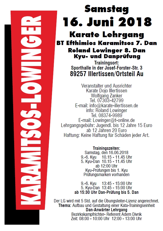 Lehrgang karamitsos lowinger bayern karate kirchheim